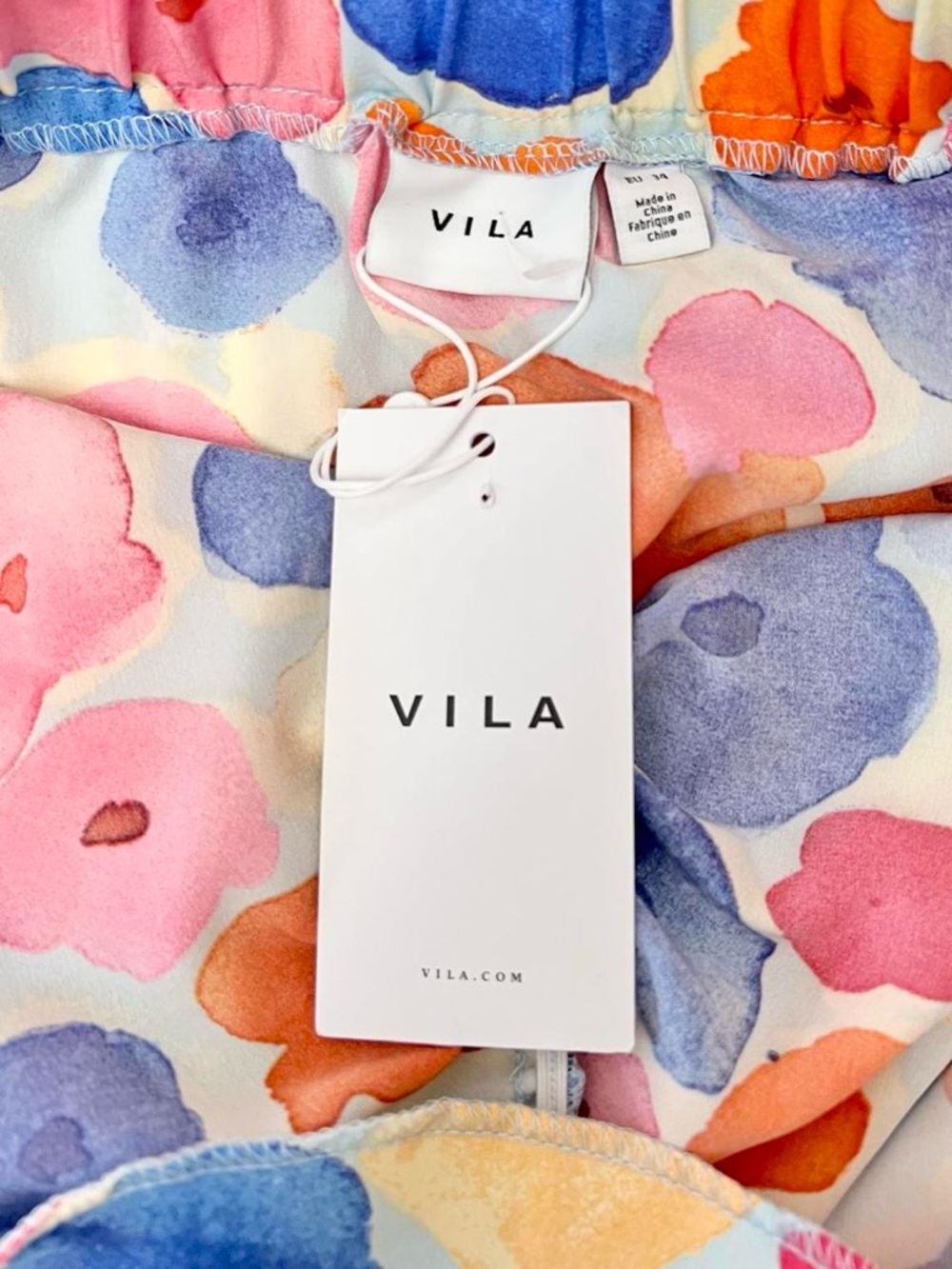 VILA Multicolor Floral Watercolor Slip Dress - Picture 2 of 8